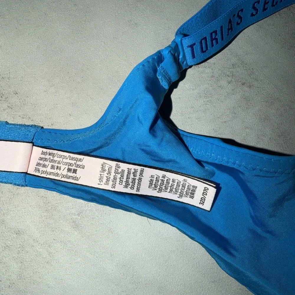Victoria's Secret Blue‎ T-Shirt Lightly Lined Demi Bra Size 32D